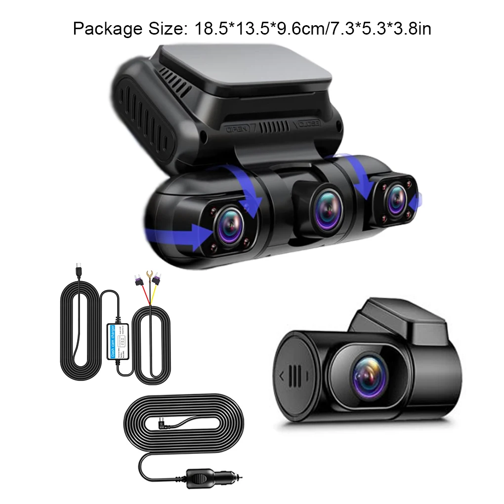 ABS Car 4Lens Dash Cam 2K 1080P HD Wide-angle Car DVR Recorder Support Phone WIFI And GPS Track G-Sensor Car Monitoring