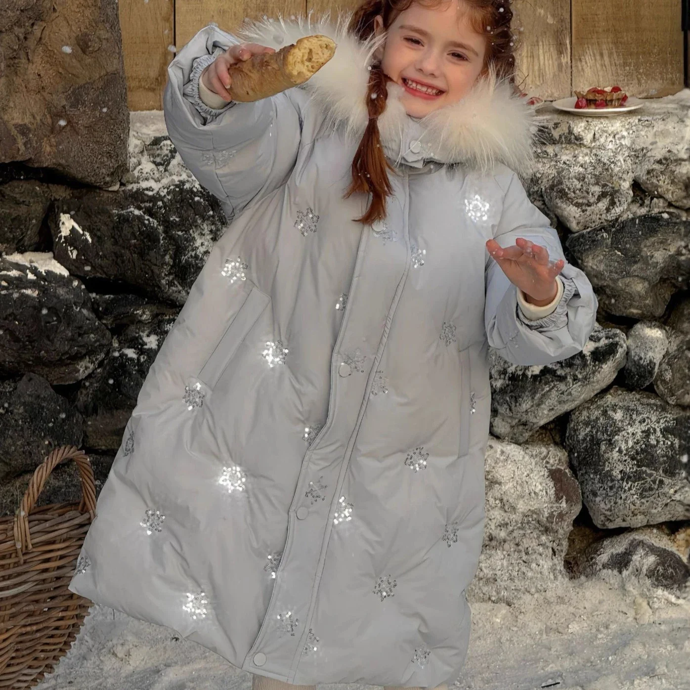 

Детская хлопковая одежда для девочек 2025: Новая осенне-зимняя коллекция, модная утепленная одежда для малышей с пайетками-снежинками