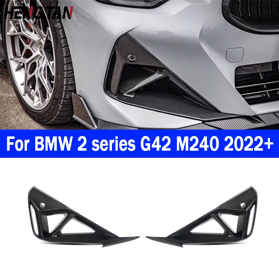 For BMW 2 series G42 M240 2022+ Dry Carbon Fiber Car Front Bumper Air Intake Grille Vent Cover Trim Parts Body kit