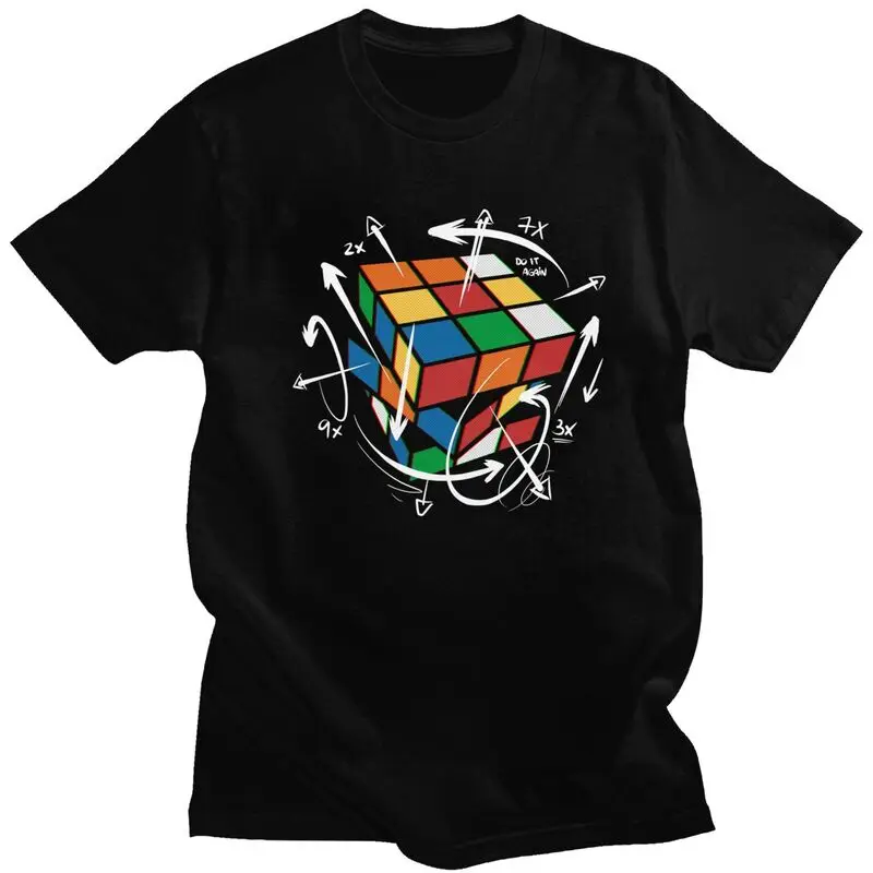 Custom Rubix Rubiks Cube Math Formula T Shirt for Men Tshirt Casual Tees Geek Magic Gift T-shirt Slim Fit Clothing