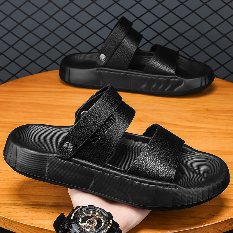 Sandals for men wear non-slip driving dual-use shoes on soft bottom outdoor sports wading beach slippers