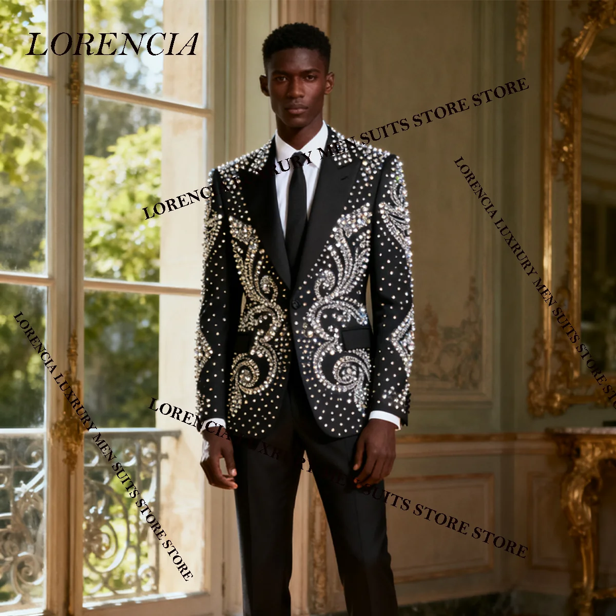 

Customized Handsome Diamond Design African Men Suits Elegant Wedding Tuxedos Slim Ropa hombre 3 Pieces Sets Groom Male Blazers