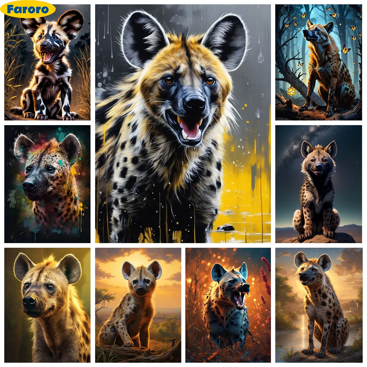 

Africa Hyena 5D Diamond Painting Wild Dog Diy Diamond Embroidery Cross Stitch Beast Picture Mosaic Hand Mural Home Wall Decor