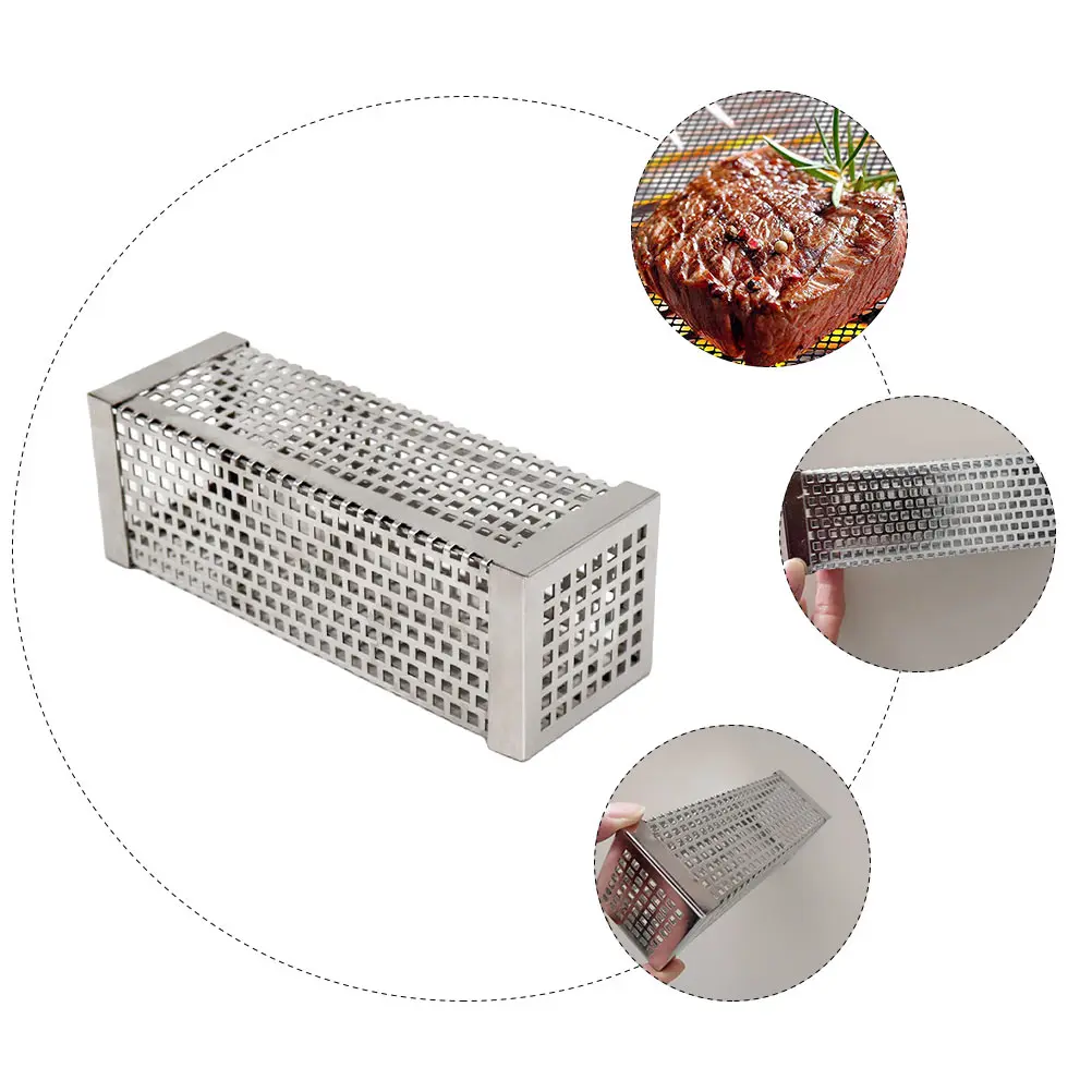 

6 Inch Stainless Steel BBQ Smoker Tube Pellet Charcoal Grill Accessory Pipe for Electric Gas Meat Smoking Tools Ribs Sausages