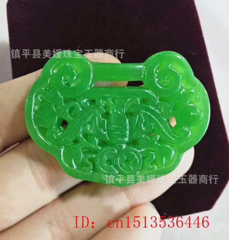 

Natural A Green Jade Hollowing out bat Pendants DIY Bracelet Bangle Jadeite Jewellery Fashion Accessories Amulet Gifts Women Men