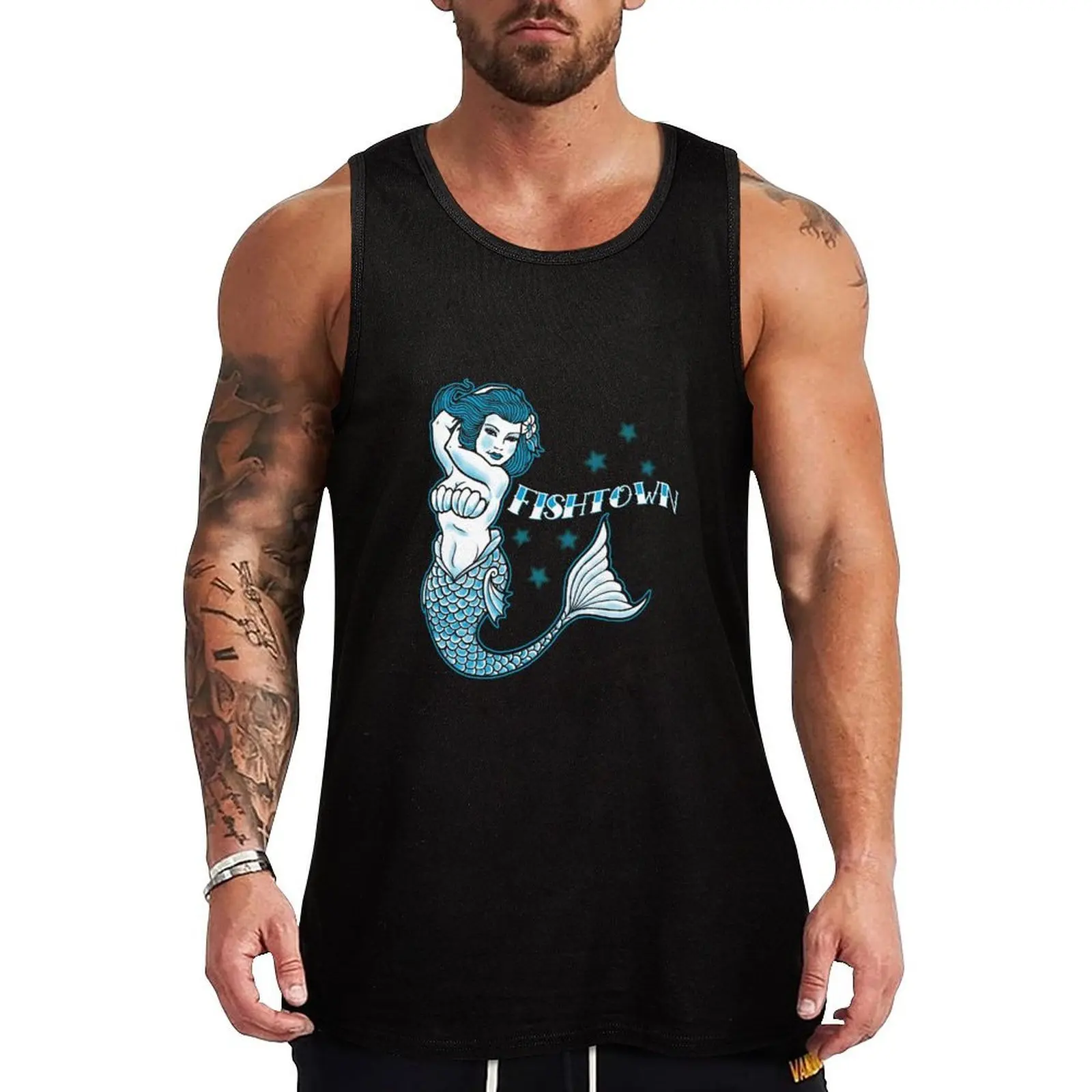 

Fishtown Mermaid Tank Top Daily Loose Tank Top Casual Sleeveless Summer Wear