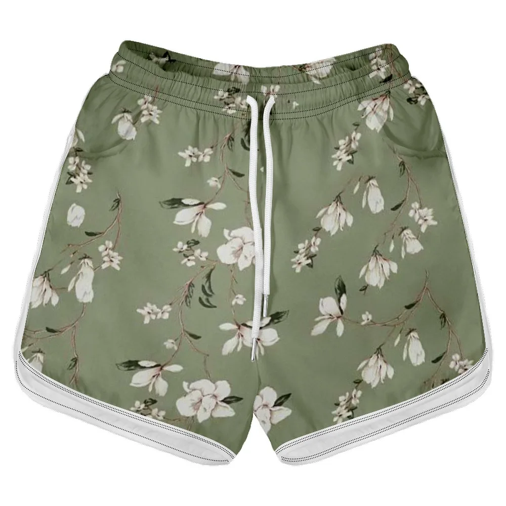 Women Leisure Home Shorts Florals Printed Flowers Streetwear Cargo Fitness Streetwear Casual Female Clothing