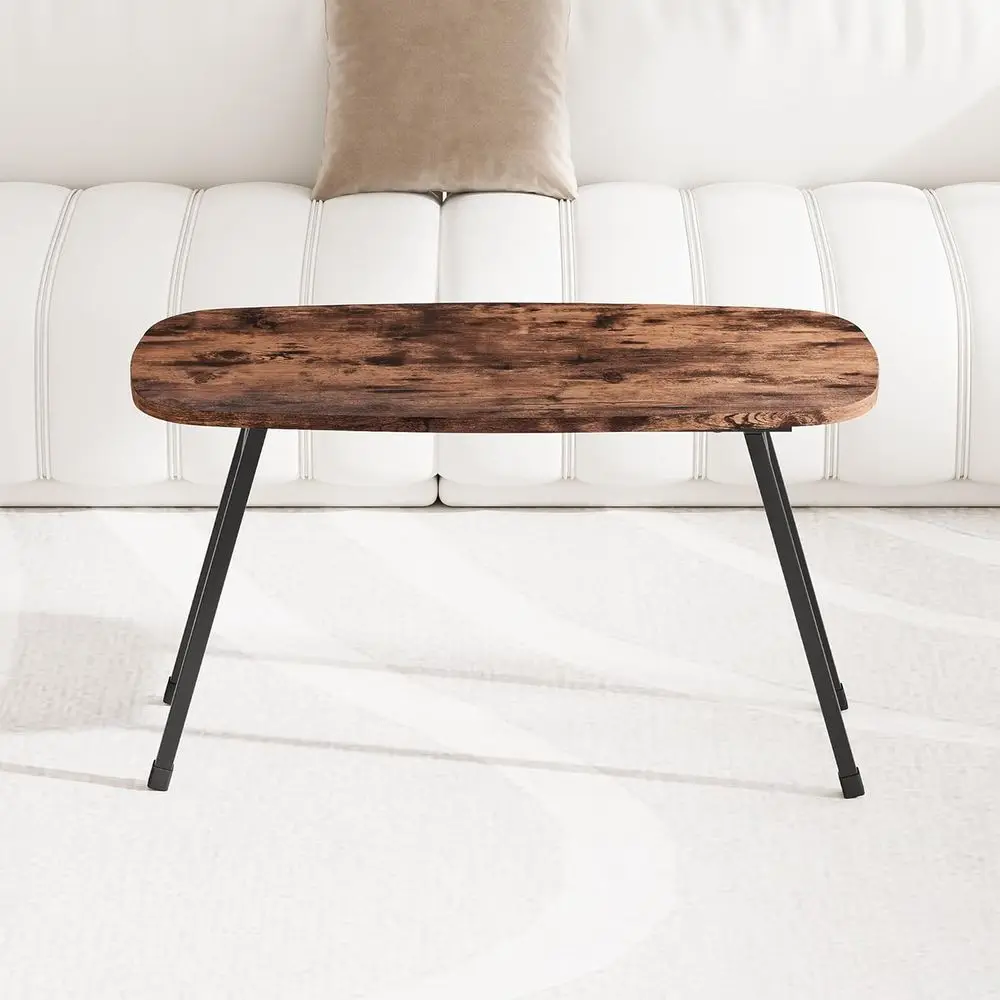 コンパクトで素朴な折りたたみ式コーヒーテーブル、小さなスペースにも適した持ち運び可能で耐久性のある、ミッドセンチュリーの長方形デザイン、リビングルームに最適です。