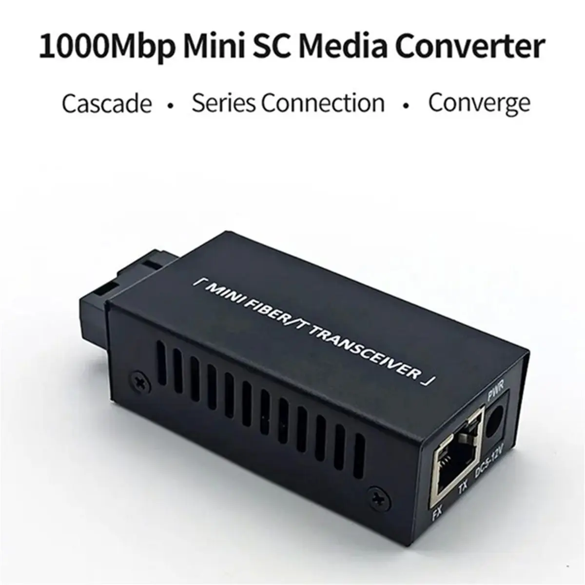A85P 1Pair Mini Gigabit Fiber Optical Media Converter 100/1000Mbps Optic Transceiver SC to RJ45 Ethernet Switch 20KM EU Plug
