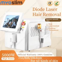 808nm Diode Laser Hair Removal Machine 5000W Alexandrite Physical Underarm Face Whole Body Ice Point Permanent Painless Epilator
