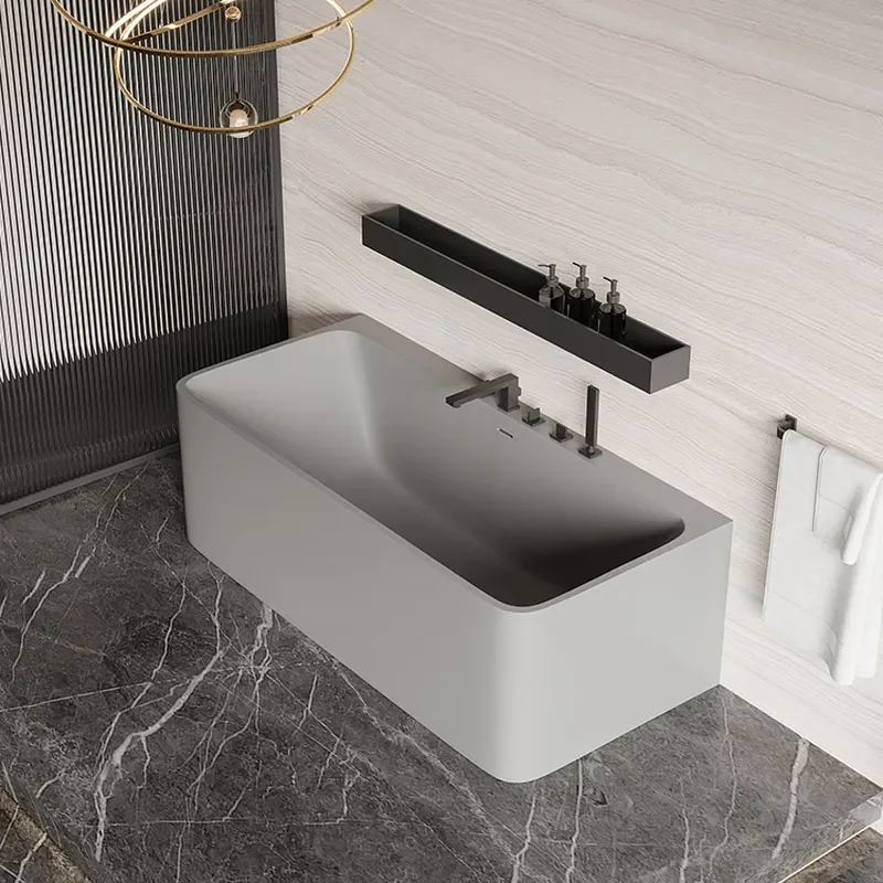 for Qimei Artificial Stone Bathtub Matte Skin Milk Coffee Finish Bed and Breakfast Internet Celebrity Hotel Bath Tub