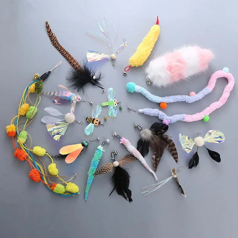 Cat toy retractable cat-teasing stick replacement head interactive play pet supplies Don\'t tease the cat the same way every day