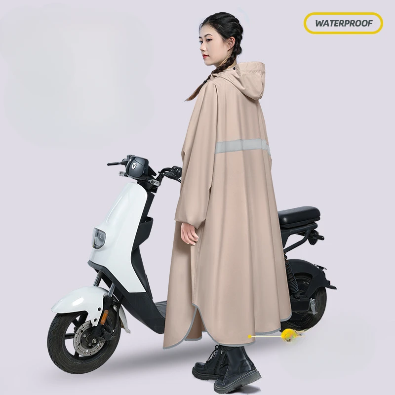 Motorcycle Raincoat Waterproof Hoodie Rain Cape Reusable Bike Rain Coat Mobility Scooter Outdoor Rain Poncho for Men Women