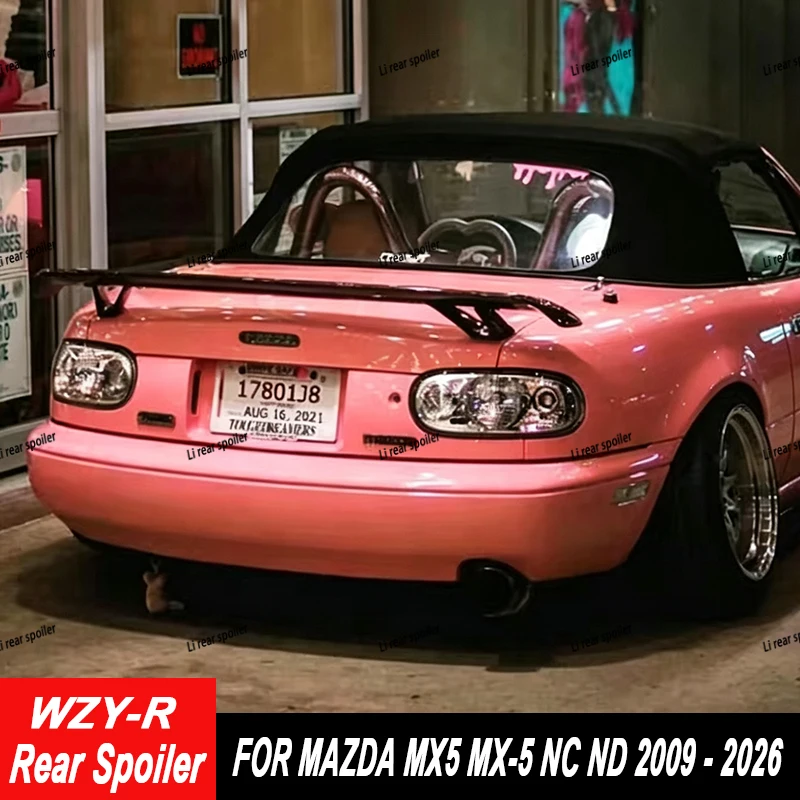 For MAZDA MX5 MX-5 2009 - 2026 Gloss Black ND NC NA Miata Garage Rear Tail Wing Decoration GT Style Rear Spoiler