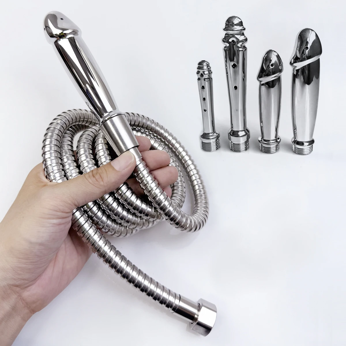1Pcs, ABS anal vaginal douche, Conversion head for outdoor use, butt flush, multi-function enema, plug-in shower, sex toys