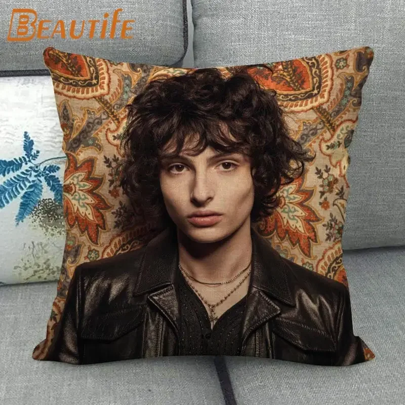 Custom Finn Wolfhard Pillowcase  Wedding Decorative Cotton Linen Pillow Case For Home Pillow Cover 45X45cm One Side