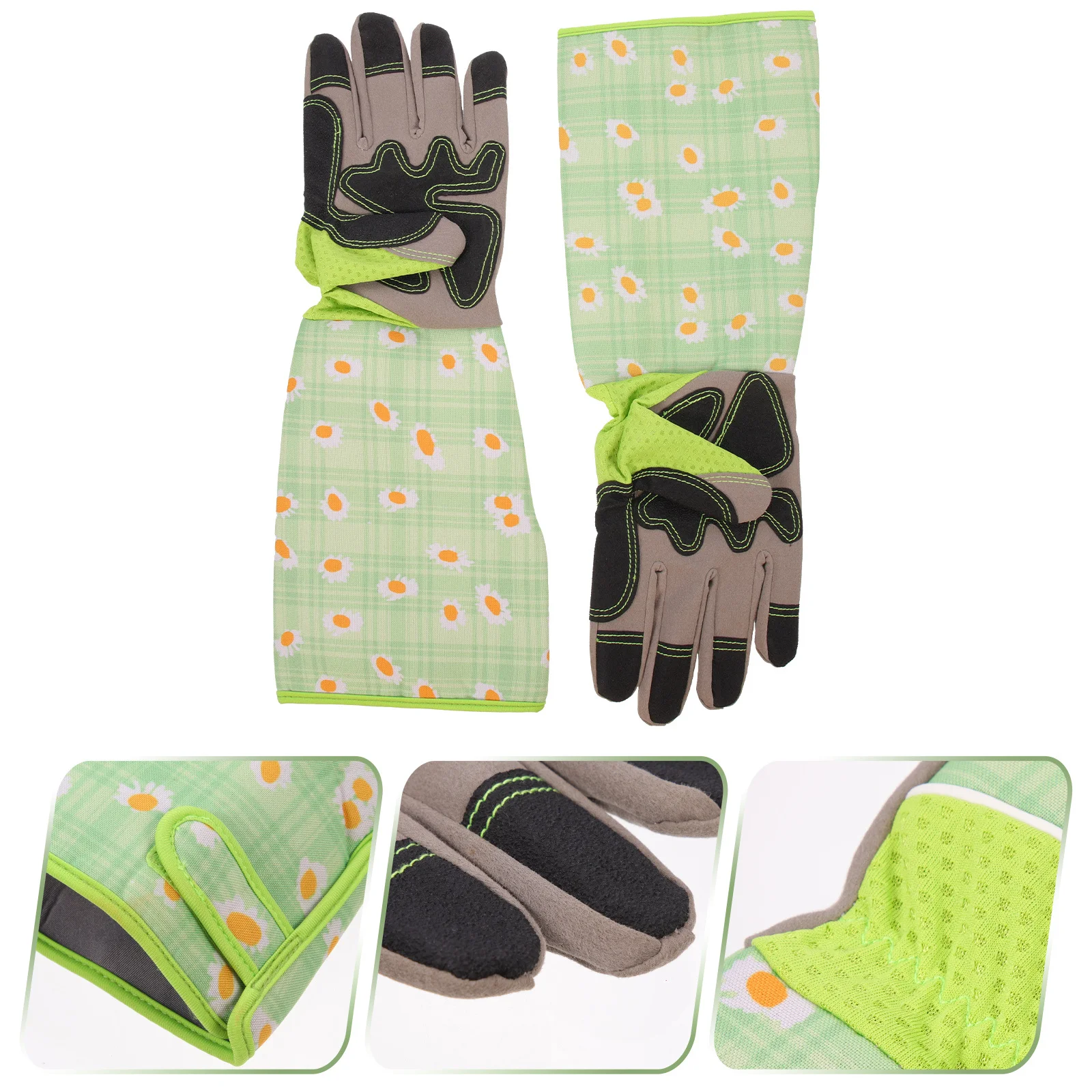 1 زوج قسط بو البستنة قفازات مكافحة شوكة طويلة الكفة حديقة قفازات العمل للمناظر الطبيعية وصيانة الفناء