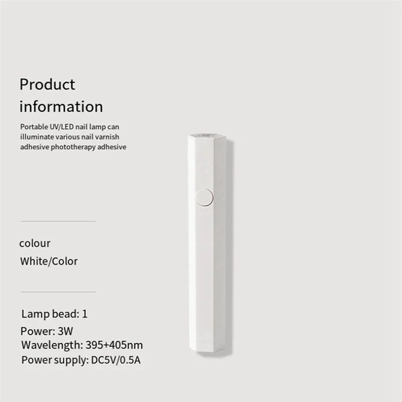 ABXF-Nail Art Luce portatile Luce portatile Mini essiccatore per unghie Express bianco più facile da usare