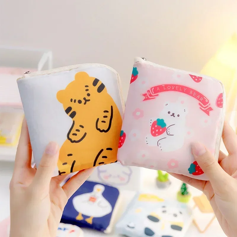 Small Storage Bag Cartoon Sanitary Napkin Bag Women Pouch Napkin Cosmetic Bags Organizer Ladies Makeup Bag Girls Hygiene Pad Bag