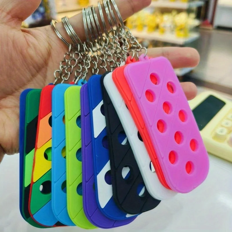 5pcs PVC Cartoon Hole Board Decorative Pendant Key Chain, DIY Gift Key Buckle Can Installation Shoe Charm Accessories Buckle