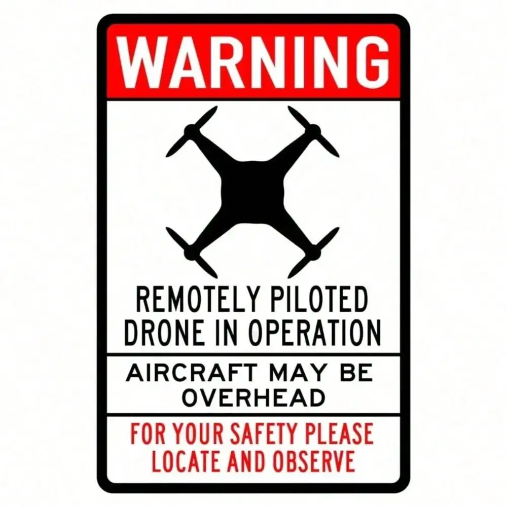 DJI Drone No Fly Zone Warning Sign, Heavy-Duty Aluminum Aircraft Safety Sign for Outdoor