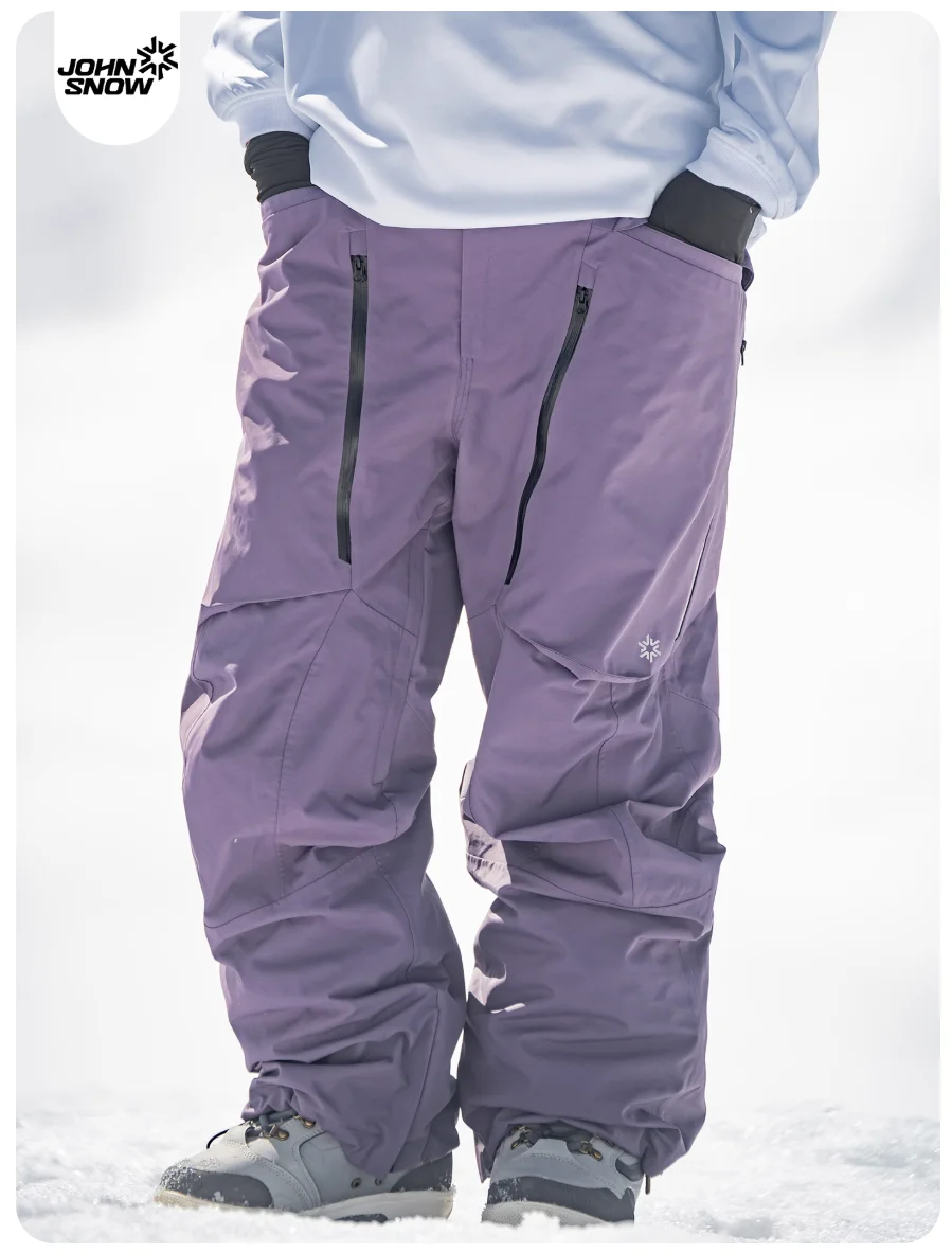 

John Snow 2025 Unisex Ski Bib Pants Waterproof Windproof Thermal Snowboard Trousers with Fully Taped Seams for Cold Weather