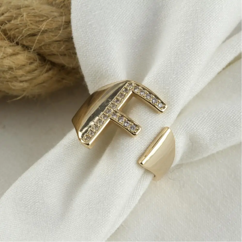 Outlets Letter Zircon Cubic Zirconia Luxury Ring