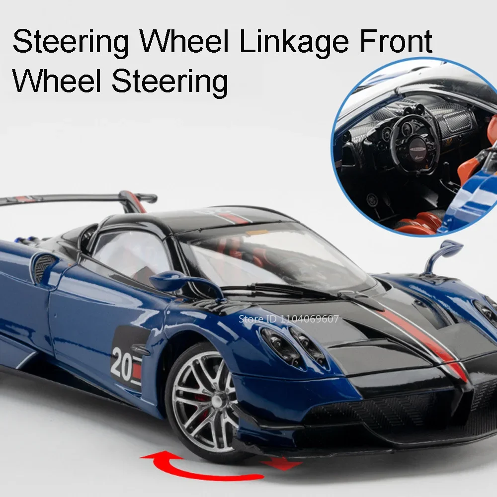 1:18 Pagani Huayra Roadster BC Car Toys Alloy Diecast Models Doors Opened Shock Absorption Collection Racing Vehicle for Boys