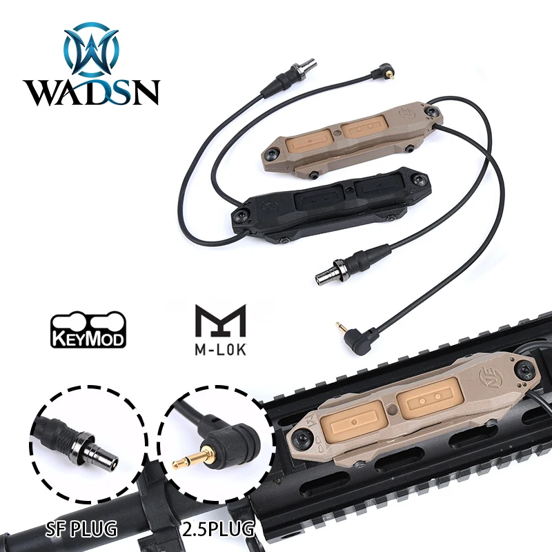 WADSN Augmented Remote dual switch Pressure for DBAL A2 PEQ15 NGAL Laser/Surefir M300 M600 Tactical Flashlight Weponlight Button