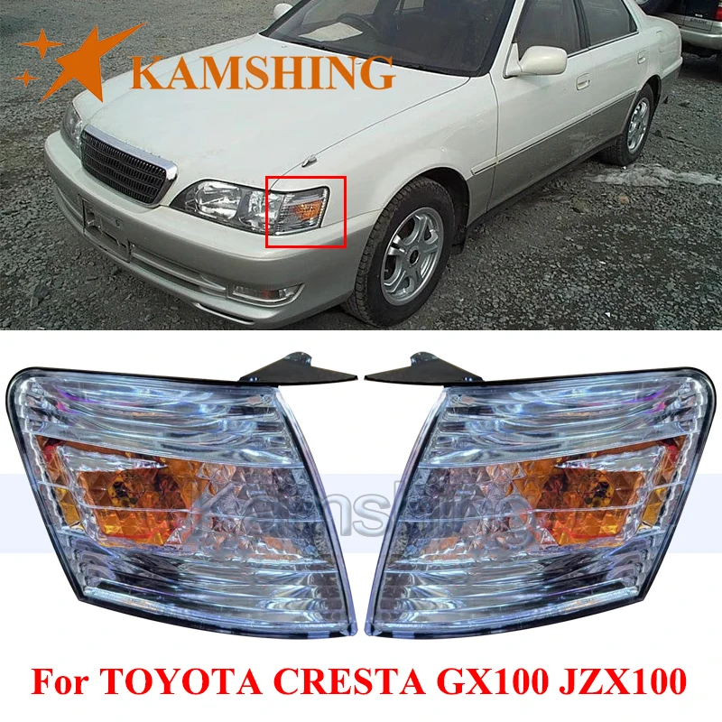 

CAPQX 1 пара передних указателей поворота для TOYOTA CRESTA GX100 JZX100 1996-2001 угловой светильник, габаритная фара