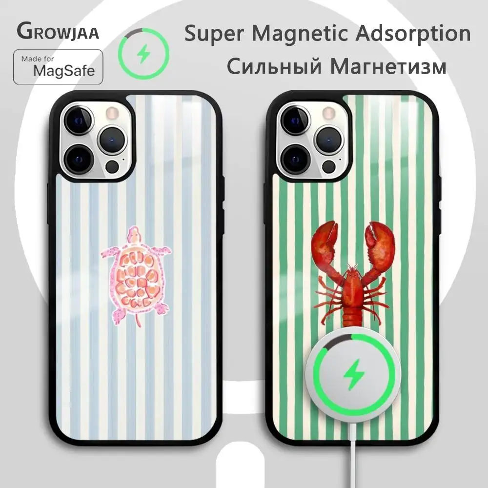 

INS Animals ART Phone Case For IPhone 17 16 15 14 13 12 11 Pro Max Plus Mini Magsafe Mirror Wireless Magnetic Funda