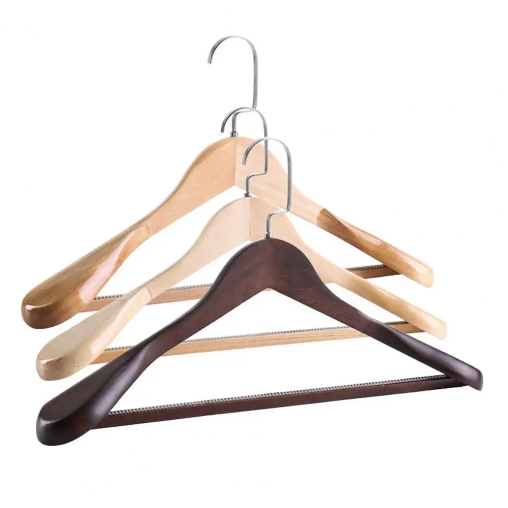 Solid Wood Wide Shoulder Clothes Hanger Household Hanger Natural Wood Clothes Drying Rack Clothing Organizer Hanging Organizer