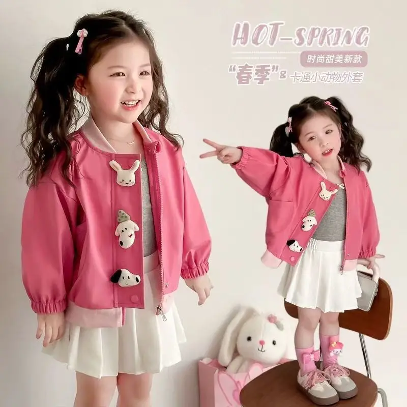 

Girls Coat outerwear Spring and Autumn 2025 New Girl Baby Baseball Jacket Western Spring Top Children's Spring Jacket