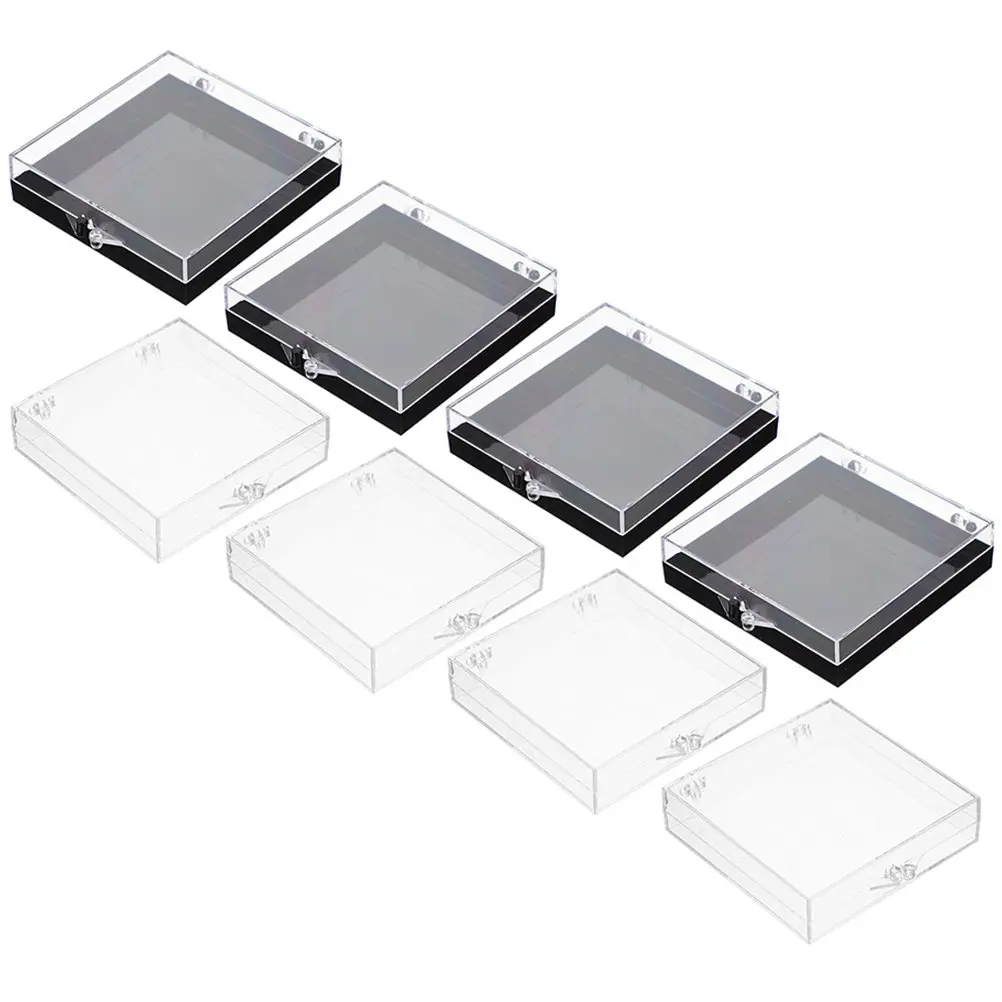 

8Pcs Transparent Nail Tips Box Press on Nails Storage Organizer Case Lightweight Portable for Salon Travel Beads Earrings Rings