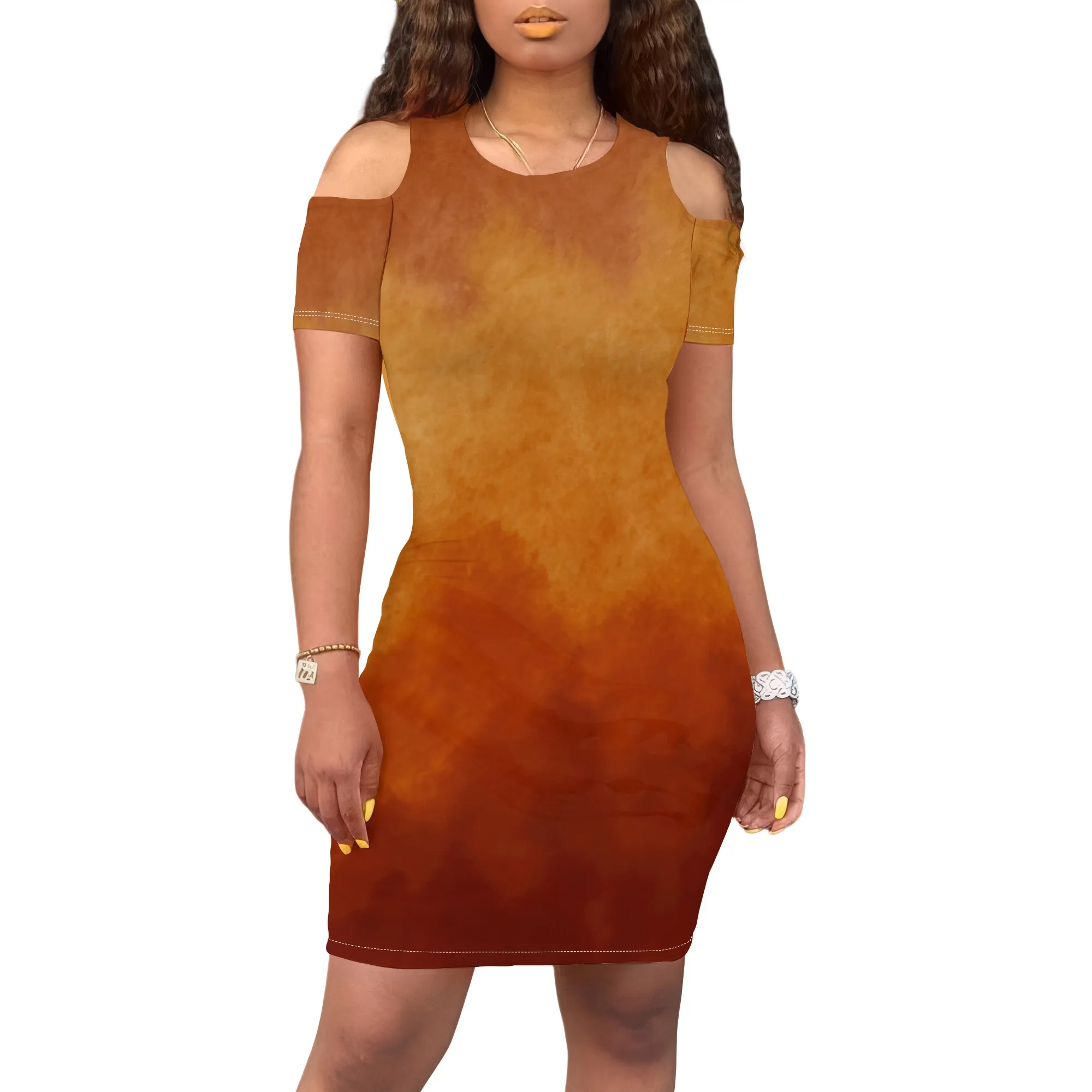 

Women's Summer Casual T-Shirt Swing Midi Dress Loose Fit Open Shoulder Short Sleeves Round Neck Travel Daily Life Sundresses