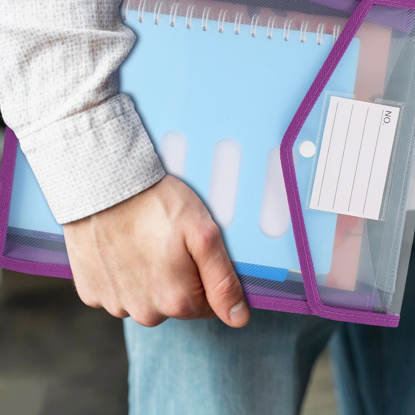 

5Pcs Expanding File Folder Clear Document Organizer Letter Size Secure Button Closure Large Capacity Office Supply