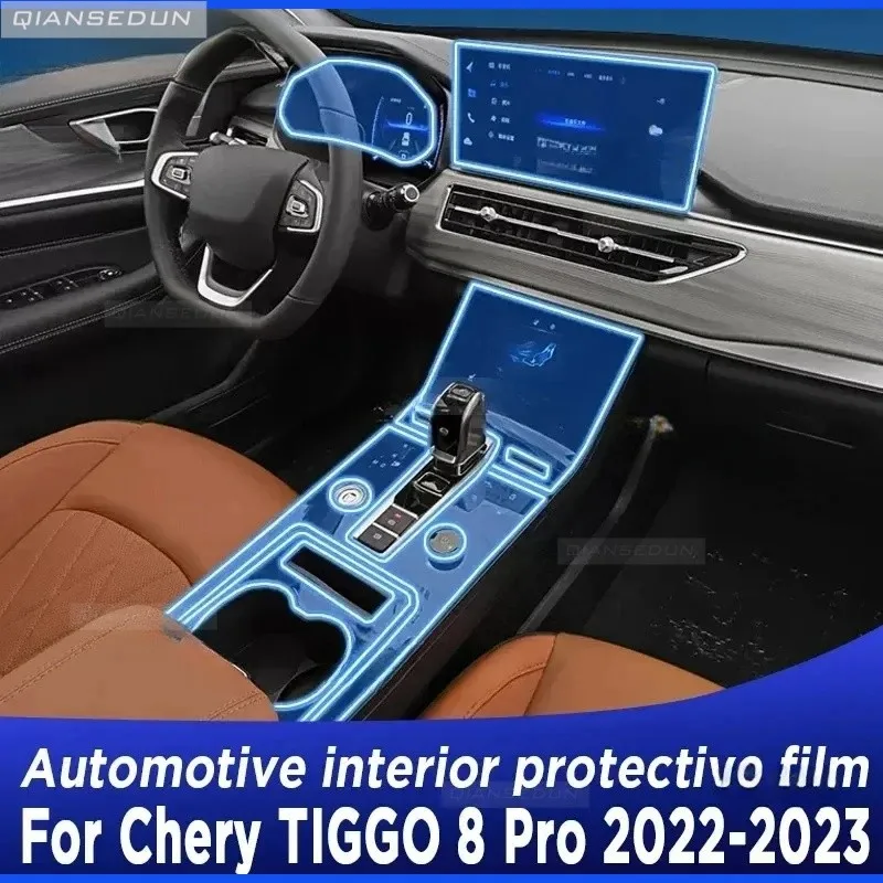 

For Chery TIGGO 8 Pro 2022-2023 Gearbox Panel Navigation Screen Automotive Interior TPU Protective Film Anti-Scratch Sticker