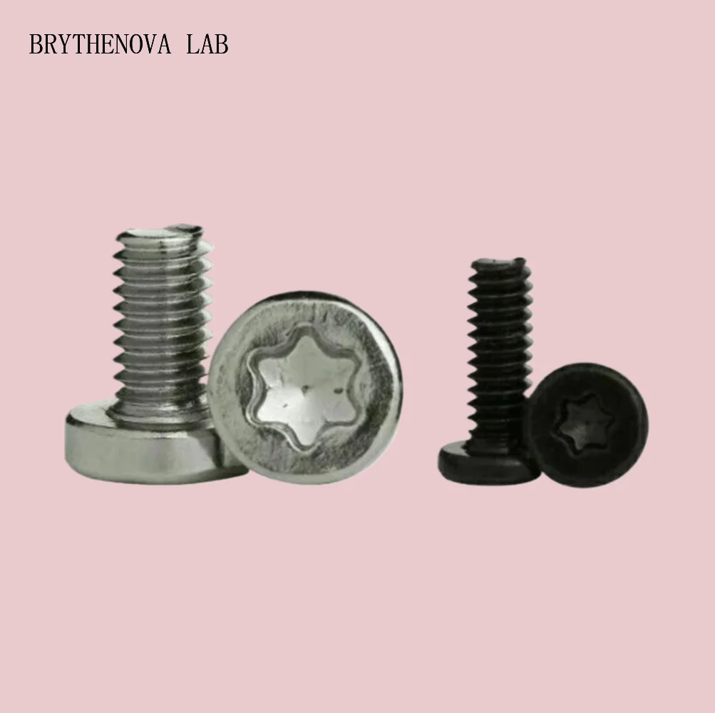 100pcs 2026 M1 M1.2 torx round column screws flat head Male Small Bolts 1.5mm 2mm HD Black/white Carbon Steel 2/2.5/3/3.5/4/5mm