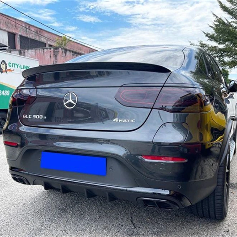 For Mercedes Benz GLC Class Coupe GLC260 GLC300 GLC43 Spoiler ABS / Carbon Fiber Material Car Rear Trunk Wing Accessories Body K