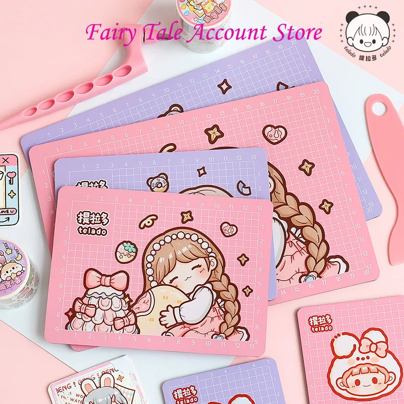 Imagem -04 - Telado Cute Cartoon Hand Cut Mat e Fita de Papel Snack Light Mat Mão Tenda Sticker Paper Tábua de Corte