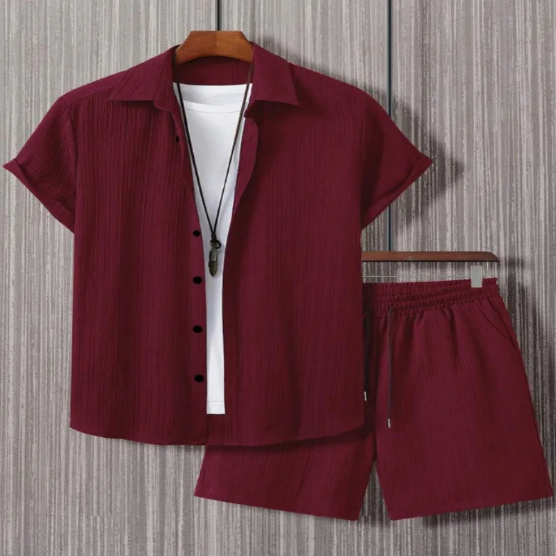 2026 Sommer Neuheit Herren 2-teiliges Set Kurzarmhemd & Shorts – Leicht, Atmungsaktiv, Lässig, Streetwear, Trendig für Alltag & Urlaub – Detail 12