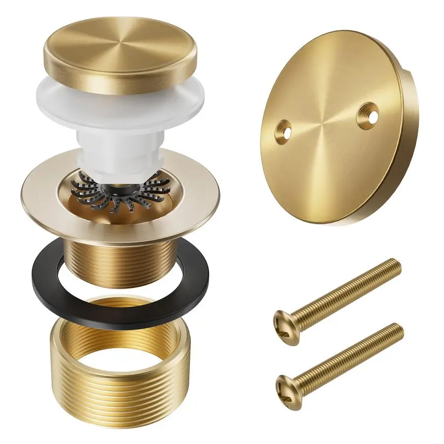 

Bronze Bathtub Drain Stopper and Overflow Kit, Solid Brass TipToe Bath Tub Drain with Hair Catcher Universal Coarse Fine Thread,