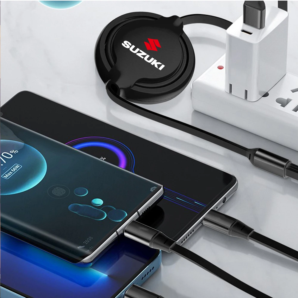 

3-в-1 Data Wire USB Type C Быстрое зарядное устройство для Suzuki Alto Kizashi Swift Jimny Grand Vitara SX4 Wago Spresso Ertiga Ginny Спойлер