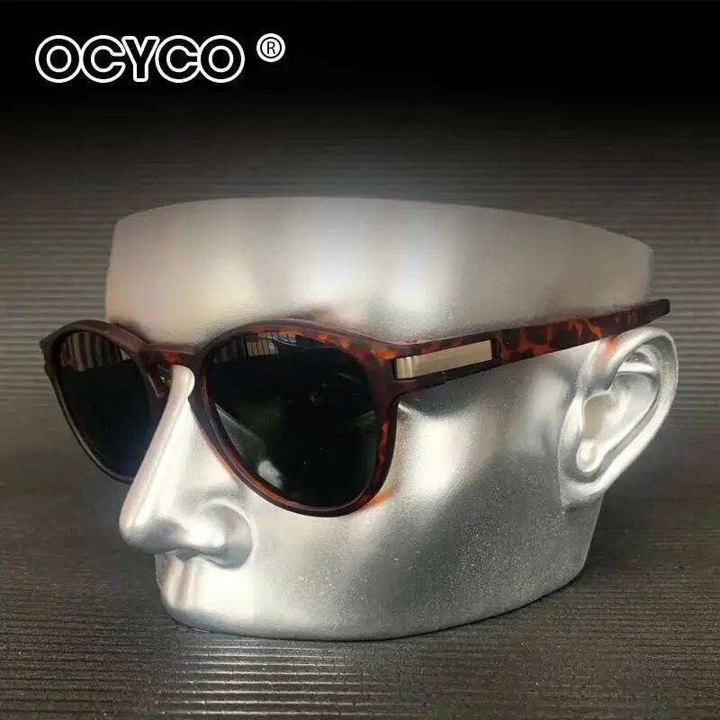  الكلاسيكية الرجعية النظارات الشمسية المستديرة الرجال النساء العلامة التجارية مصمم البيضاوي النظارات الرياضية القيادة ظلال UV400 مرآة طلاء نظارات شمسية #3