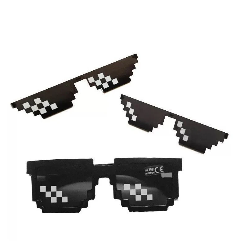 8 Bit Thug Life Sunglasses Pixelated Men Women Brand Party Eyeglasses Mosaic UV400 Vintage Eyewear Unisex Gift Toy Glasses