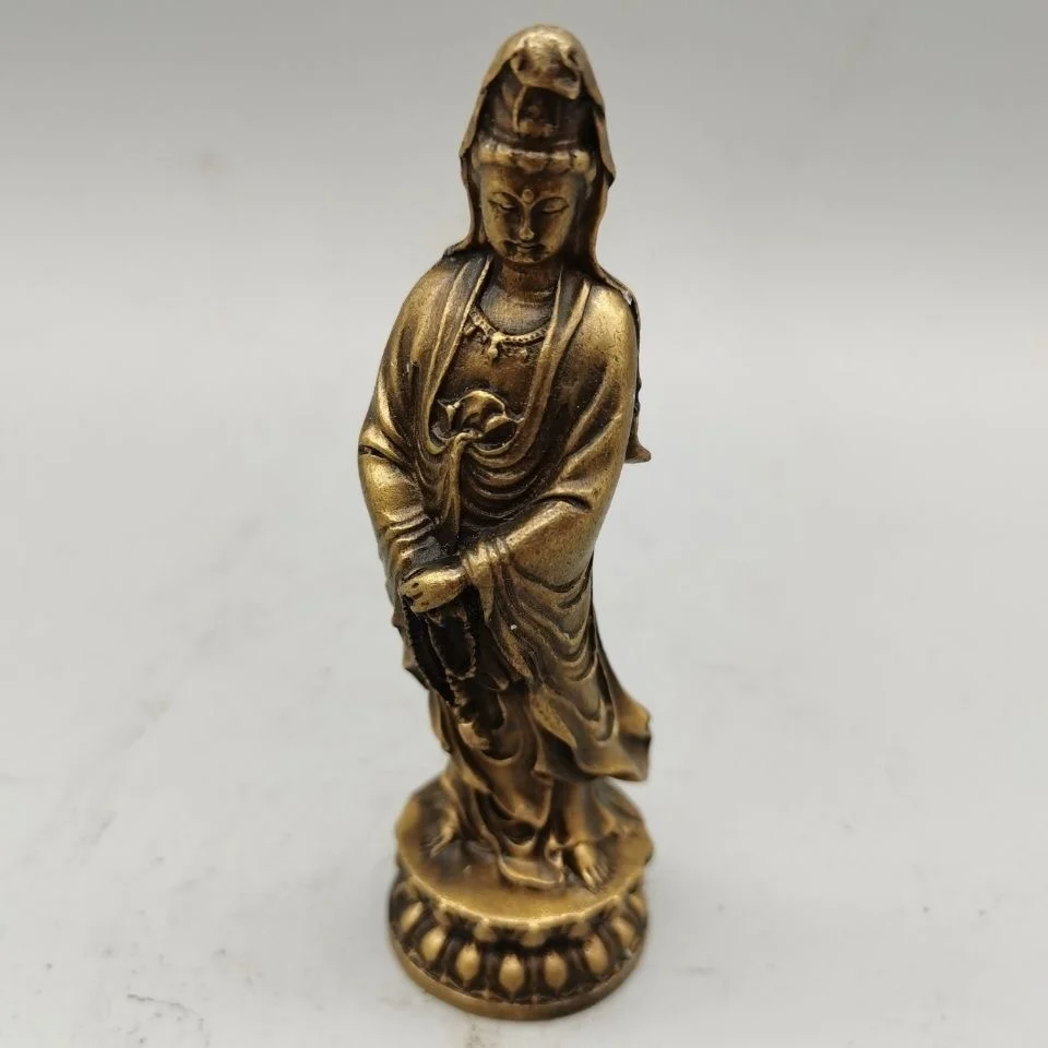 Bronze  statue of Nanhai  Buddha  of Guanyin, home worship tabletop