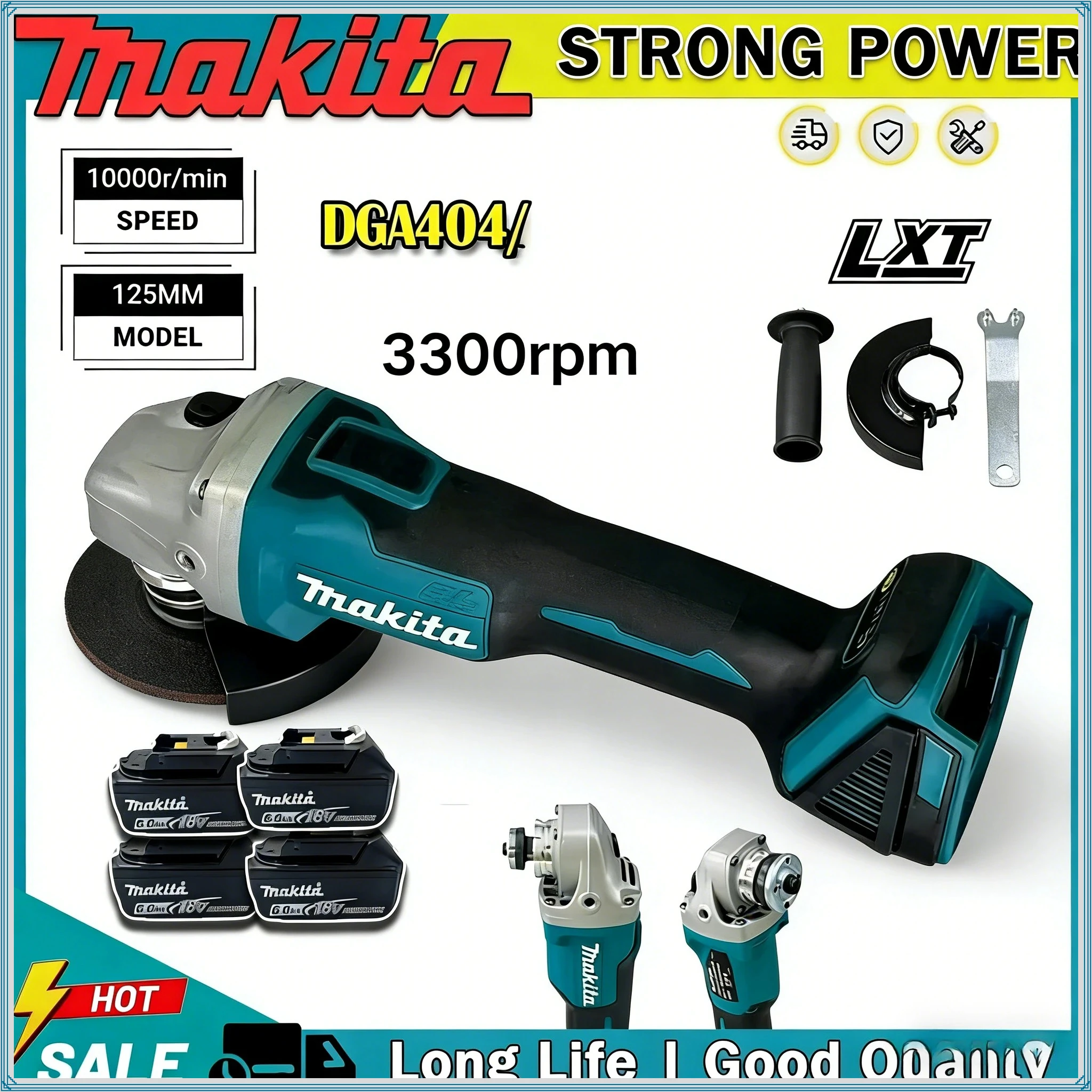 

Бесщеточная угловая шлифовальная машина Makita DGA404, электрический инструмент для металла и дерева, аккумуляторная шлифмашина для шлифовки, полировки и резки