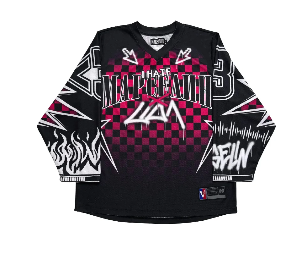 

Harajuku Casual Y2k марселин Jersey Long Sleeves T shirt Streetwear Baseball Jersey Casual Tops Oversized Vintage Men Clothing