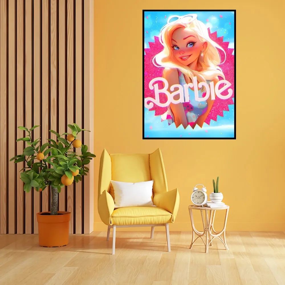 Fashion Cartoon B-Barbie Girl Poster Prints Wall Painting Bedroom Living Room Decoration Office Small