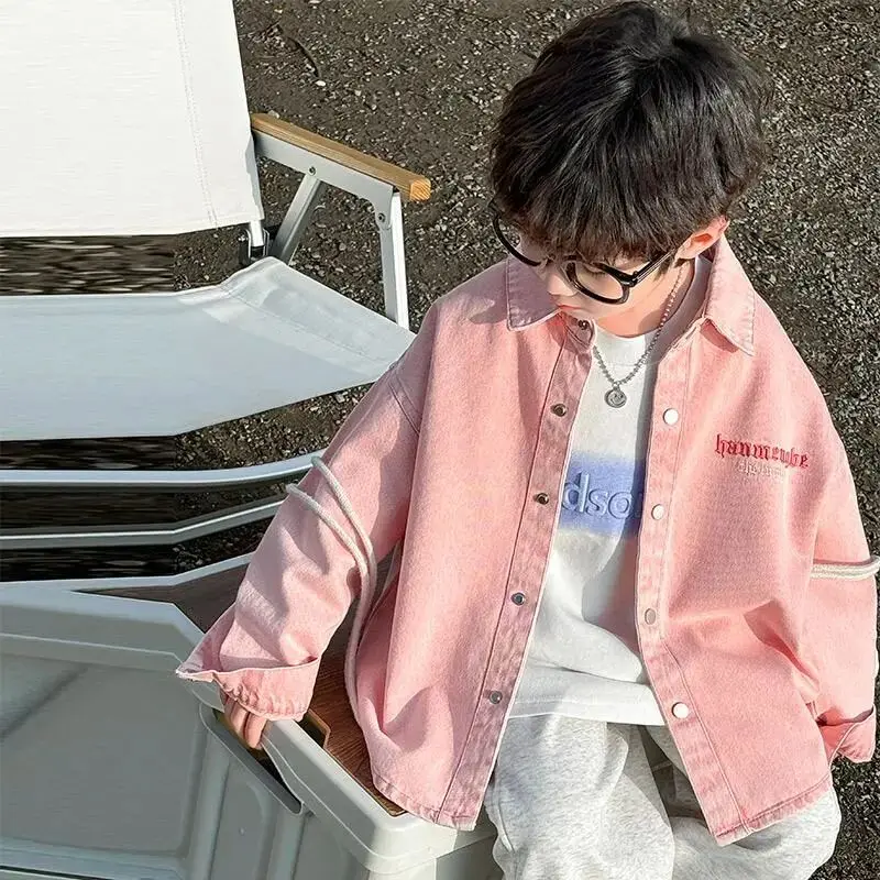 

Children's Denim Jacket New Boys Fashion Casual Shirt Coat Boys Handsome Top Thin Spring and Autumn